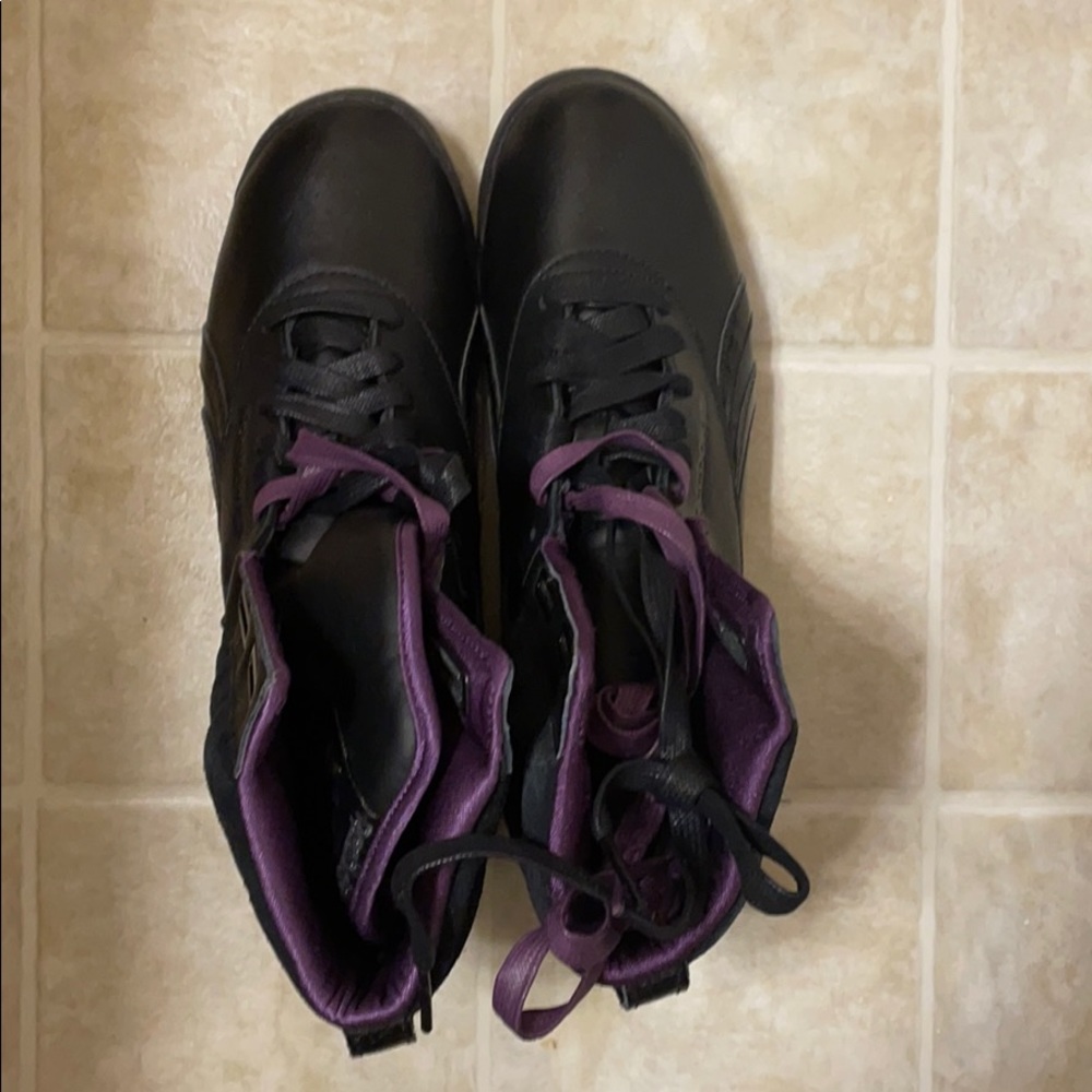 Black and Purple Reebok Shoes